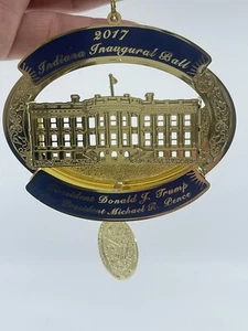 2017 Antrittskugel Präsident Donald Trump Gold Metall Christbaumschmuck - Bild 1 von 20