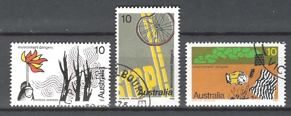 Australia - 1975 Environmental Dangers - Complete Set of 3 UNH CTO - Image 1 of 1