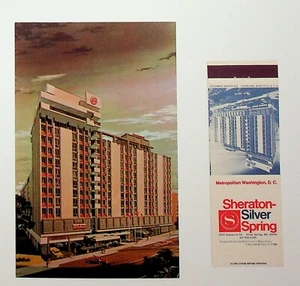 Postal Sheraton-Silver Spring Motor Inn con cubierta de libro Match Maryland - Imagen 1 de 2