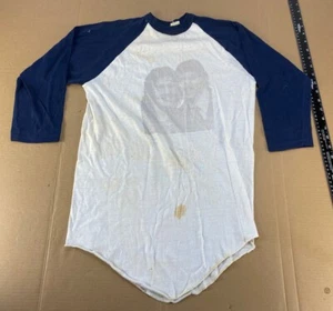 Vintage 70s 80s Blank Plain Distressed Worn Surf Skate T Shirt Baseball Cut - Picture 1 of 6