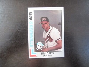 1989 Best Greenville Braves # 12 Tim Deitz Card (B60) Atlanta Braves