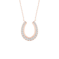Gift for Mothers Day 10k Rose Gold 0.15Ct Diamond Pendant Necklace, H-I I2