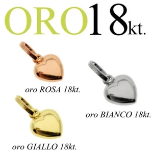 Ciondolo regalo CUORE oro GIALLO o BIANCO 18kt. gold 18kt. HEART san valentino - Foto 1 di 16