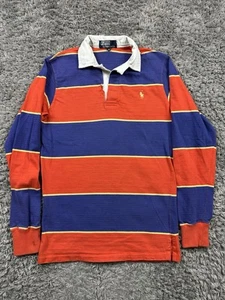 Vintage Polo Ralph Lauren Long Sleeve Striped Rugby Shirt Mens Medium - Picture 1 of 13