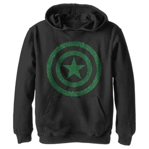Boy's Marvel St. Patrick's Day Captain America Clover Shield Pull Over Hoodie - Picture 1 of 6
