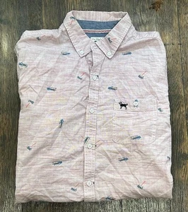 THE BLACK DOG Short Sleeve Shirt Boys Large Button Down Blue Flag & Anthem - Picture 1 of 10