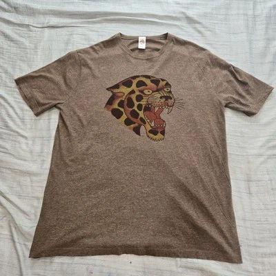 Vintage Y2K Ed Hardy By Christian Audigier Leopard Tattoo Shirt Size XL - Изображение 1 из 4