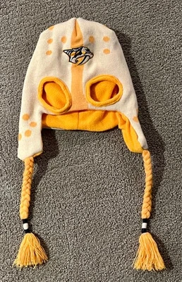 Nashville Predators Mask Beanie Tassel Ear Flap Winter Knit Hat Stocking Cap NHL - Image 1 of 4