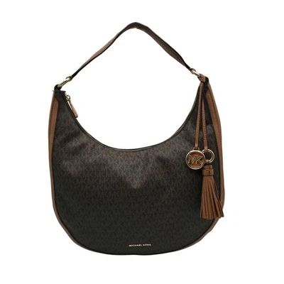 Michael Kors Brown Monogram Canvas Lydia Hobo Shoulder Bag - Image 1 of 4