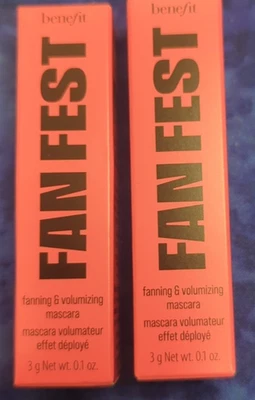 2 x Benefit Fan Fest Fanning Volumizing Mascara .1 oz each travel size NEW - Image 1 of 2