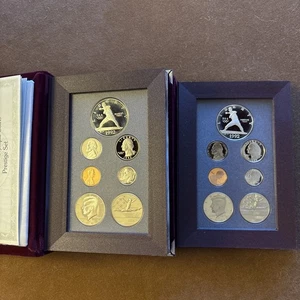 2 U.S. PRESTIGE PROOF SETS - 1992 & 1992 - 14 COINS - 2 SILVER DOLLARS - CAMEOS! - Picture 1 of 6