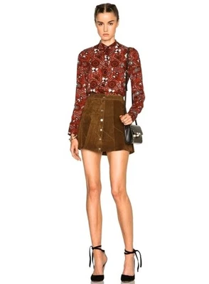 A.L.C. Bogart юбка табака коричневый замши кожи размер 8 Western Y2K 90-х новый с Ярлыками $745 - Изображение 1 из 4