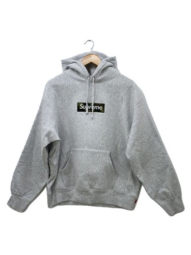 Felpa con cappuccio Supreme grigia S usata