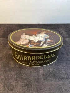 Original-Vintage 1994 CHIRARDELLI’S Chocolate and Cacao Tin Can Container-Empty - Picture 1 of 10