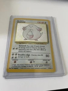 Chansey Base Set 3/102 Holo Rare - Vintage WotC Pokemon TCG LP - Picture 1 of 8