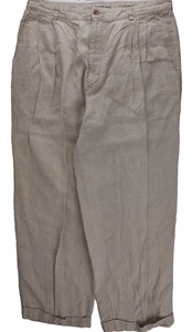 Pantalones Banana Republic para hombre 100 % lino 35x30* (se adapta a 35x28) tostados usados - Imagen 1 de 6