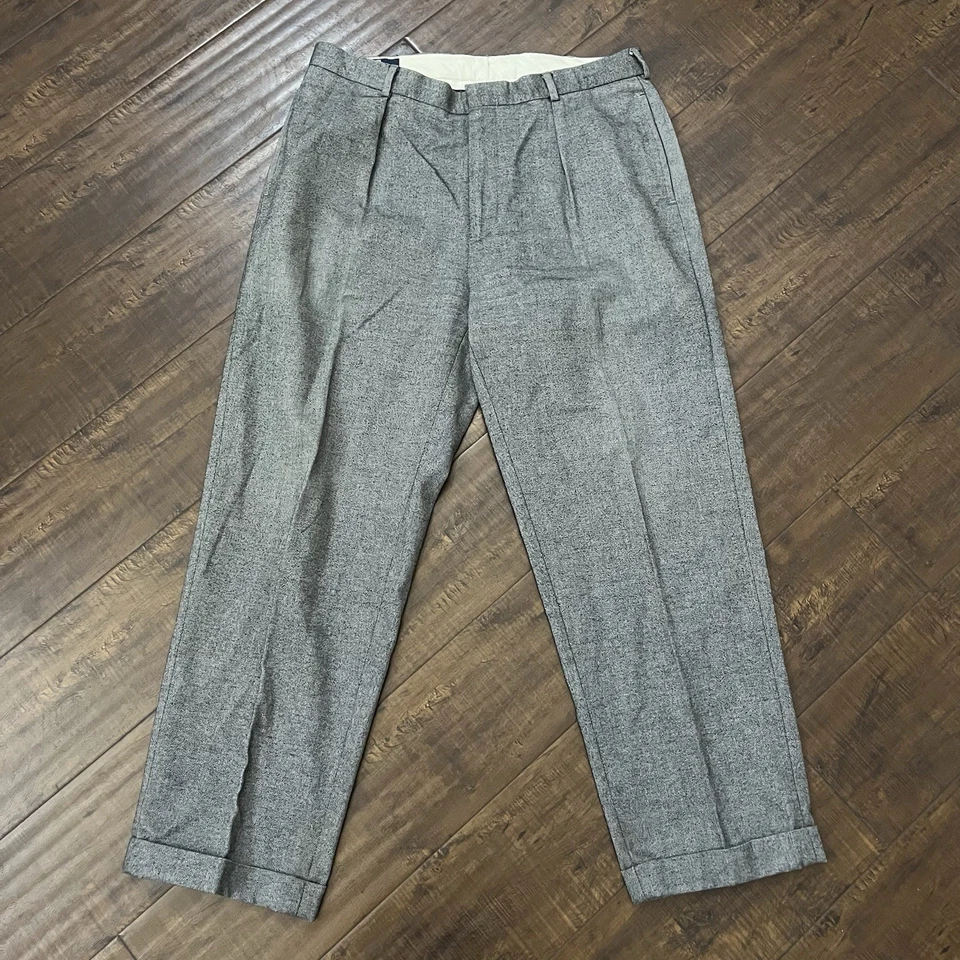Pantalones de lana de algodón Polo Ralph Lauren de colección para hombre 36x30 grises pantalones Foto 1 de 4