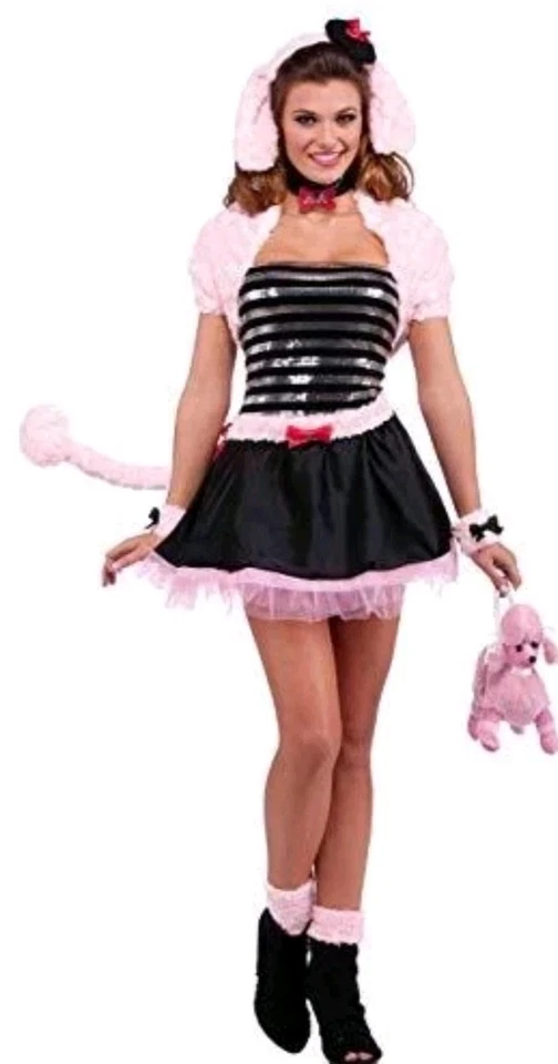 Sexy Disfraz de Halloween de Caniche Francés para Mujer NUEVO Mediano/Grande Se Ajusta a 8-12 (BB) Foto 1 de 1