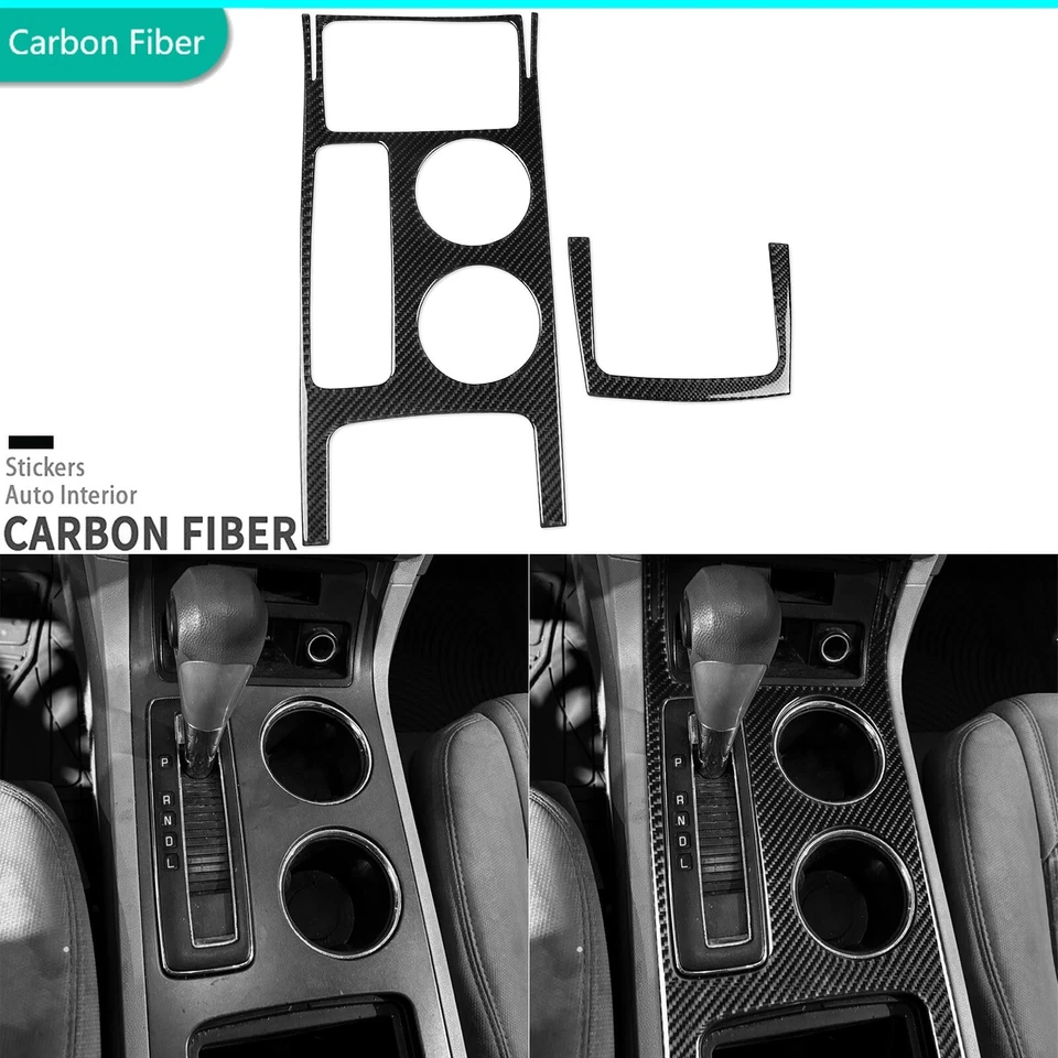 Real Carbon Fiber Console Gear Shift Panel Cover For Chevrolet Traverse 2009-17 - Image 1 of 4