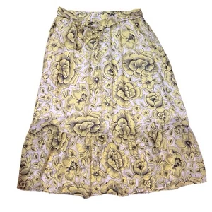Ann Taylor Factory Size 14 Yellow Vacation Floral Print Belted Tiered Maxi Skirt - Bild 1 von 8