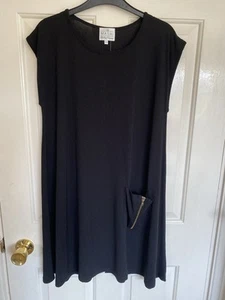 The Masai Clothing Company Black Tunic Short Dress with Cream  Back Strip Size S - Picture 1 of 9