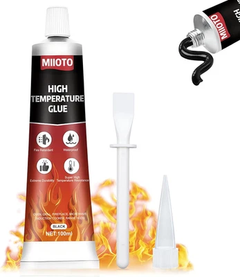 100Ml Colla Alte Temperature, Silicone Alta Temperatura, Silicone Nero Alte Temp - Immagine 1 di 4
