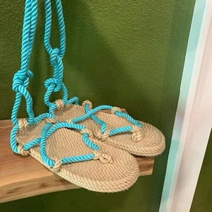 Nomadic State Of Mind Rope Sandals 38 8 8.5 Womens Hippie Jesus Boho Festival - Picture 1 of 6