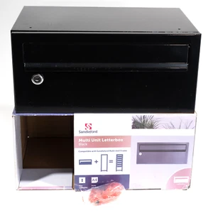 Sandleford MULTI UNIT LETTERBOX 350x160x230mm A4 Key Lockable Black Steel - New - Picture 1 of 14