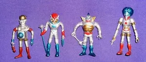 Colorforms Mini Outer Space Men (1980s Repro) Colossus Orbitron Xodiac Elektron - Picture 1 of 3