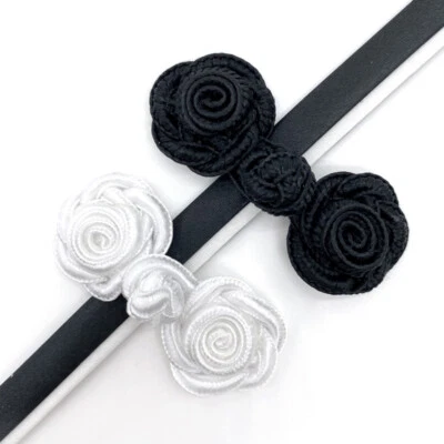 10 Pairs Rose Flower Frog Button Craft for Qipao Dress Cheongsam DIY Retro - Image 1 of 4