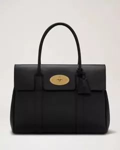 Mulberry "BAYSWATER" Black & Brass Small Classic Grain - BNWT - RRP £1,095 - Picture 1 of 6