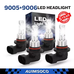 10000K LED Headlights Bulbs Hi/Low Lights For Honda Civic Sedan 4-Door 2004-2015 - Picture 1 of 13