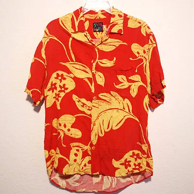Vintage Jams World Floral Hawaiian Shirt Men's Medium Red Yellow Vibrant - Image 1 of 4
