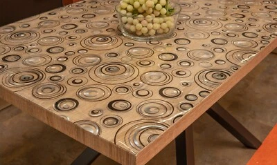 Tischfolie Tischdecke Schutzfolie mit Muster 2mm Transparent Klar Weich-PVC - Bild 1 von 3