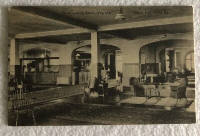 Main Living Room, The Inn Buck Hills Falls, Pennsylvania Postcard (D1) - Image 1 of 2