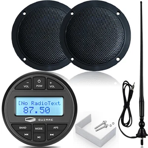 Marine Stereo with Speakers Boat Radio Audio Package for ATV UTV Golf Cart Yacht - Picture 1 of 21