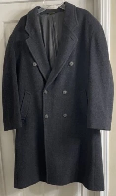 Mario Valente Italy Cashmere & Lambswool Double Breasted Trench Coat Men Sz 42 - Image 1 of 4