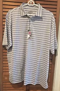 NWT AHEAD AUTHENTICS Golf Polo Stripes Large #QD64 TASHUA KNOLLS COUNTRY CLUB - Picture 1 of 9