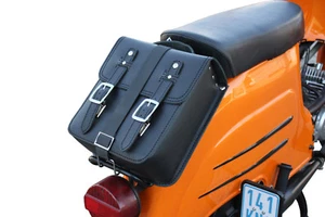 Kleine Leder Hecktasche für Simson Schwalbe Gepäckträger mit Schnellverschluss - Bild 1 von 7