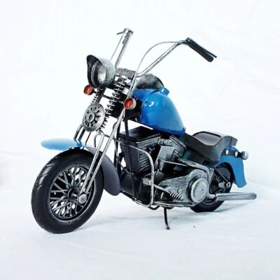 Vintage Metal Motorcycle Sculpture Collection Handmade Motorbike Diecast Model - Image 1 of 4