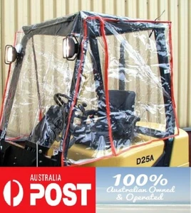 CLEAR PLASTIC FORKLIFT ROOF - CANOPY - SHELTER - TRANSPARENT - RAIN PROTECTION - Picture 1 of 9