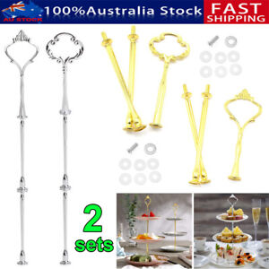 2X 3 Tier Cake Plate Stand Handle Fitting Hardware Rod Plate Stand Wedding Party