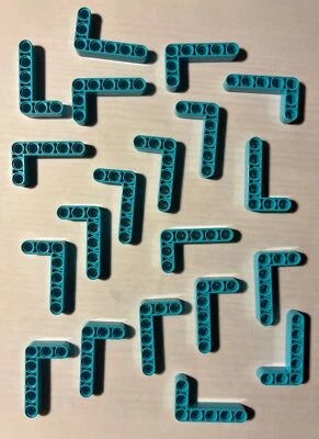 LEGO Technic - 20 x L Studless Beams - 5x3 - Medium Azure- Liftarms - New, 32526 - Image 1 of 4