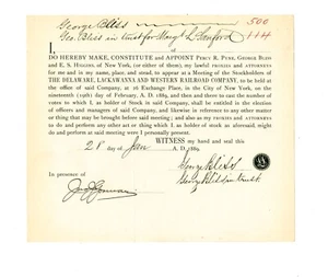 1888 document signed Union officer George Bliss (1830-1897) NY paymaster general - Picture 1 of 5
