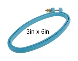 Oval 3" x 6" blue SKC Plastic Quality Embroidery Hoop Clamp Ring 2 Piece - Picture 1 of 4