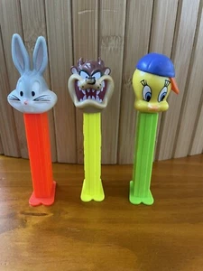 VINTAGE PEZ 1990s Warner Bros LOONEY TUNES TWEETYBIRD/BUGSBUNNY/TASMANIAN DEVIL - Picture 1 of 7