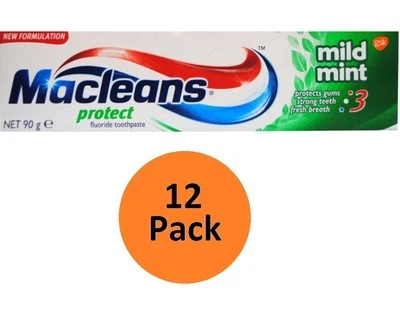 12 x MACLEANS 90g TOOTHPASTE PROTECT MILD MINT MILDMINT 100% Brand New - image 1 of 4