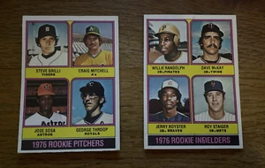 1976 Topps ROOKIE PITCHERS-591 AND INFIELDERS-592  - 2 CARDS - Picture 1 of 2