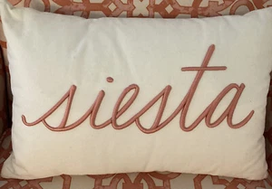 Charter Club Throw Pillow Siesta Damask Hibiscus 11 1/2” X 17” - Picture 1 of 6