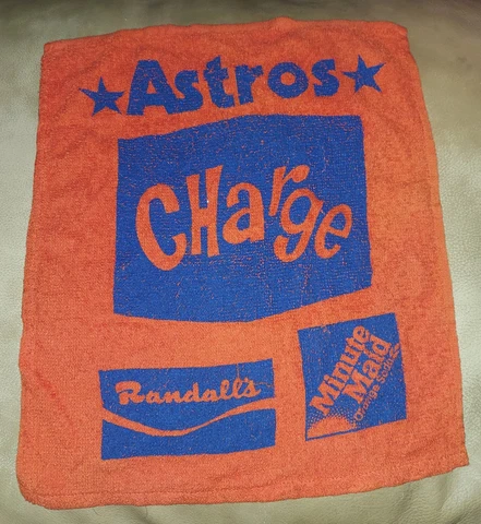 HOUSTON ASTROS Charge Rally Towel 16"×14" Minute Maid Randall's Vintage 80's SGA Cover